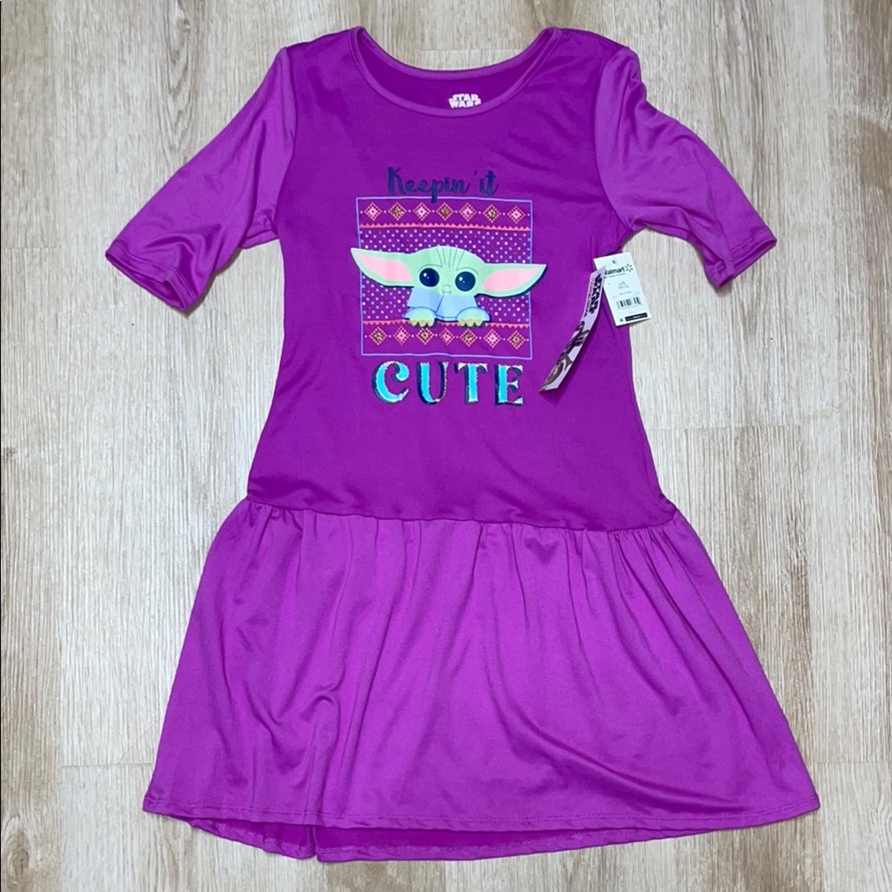NWT Star Wars Mandalorian Baby Yoda Grogu Dress Girls’ sz 10/12 KEEPIN’ IT CUTE
